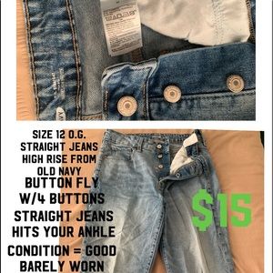 Old Navy Button fly OG straight jeans